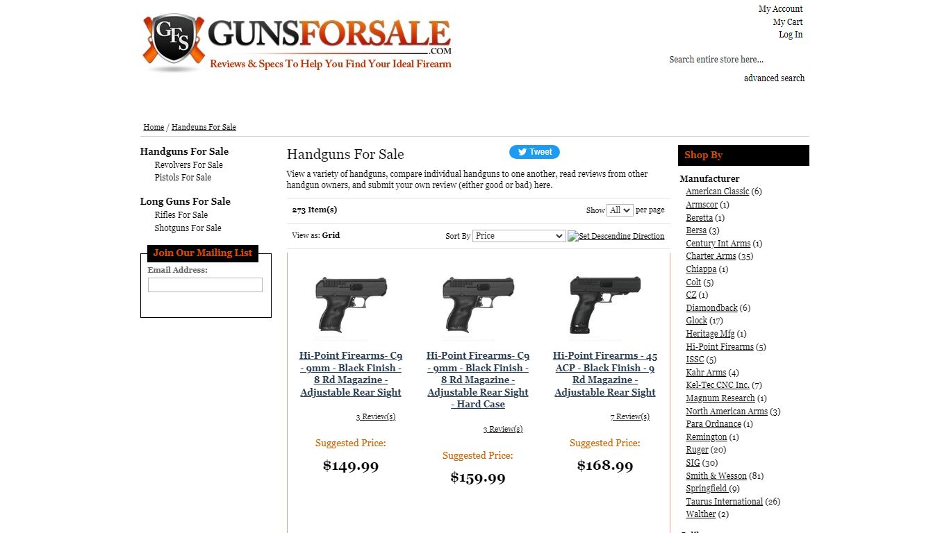 Handguns For Sale Online